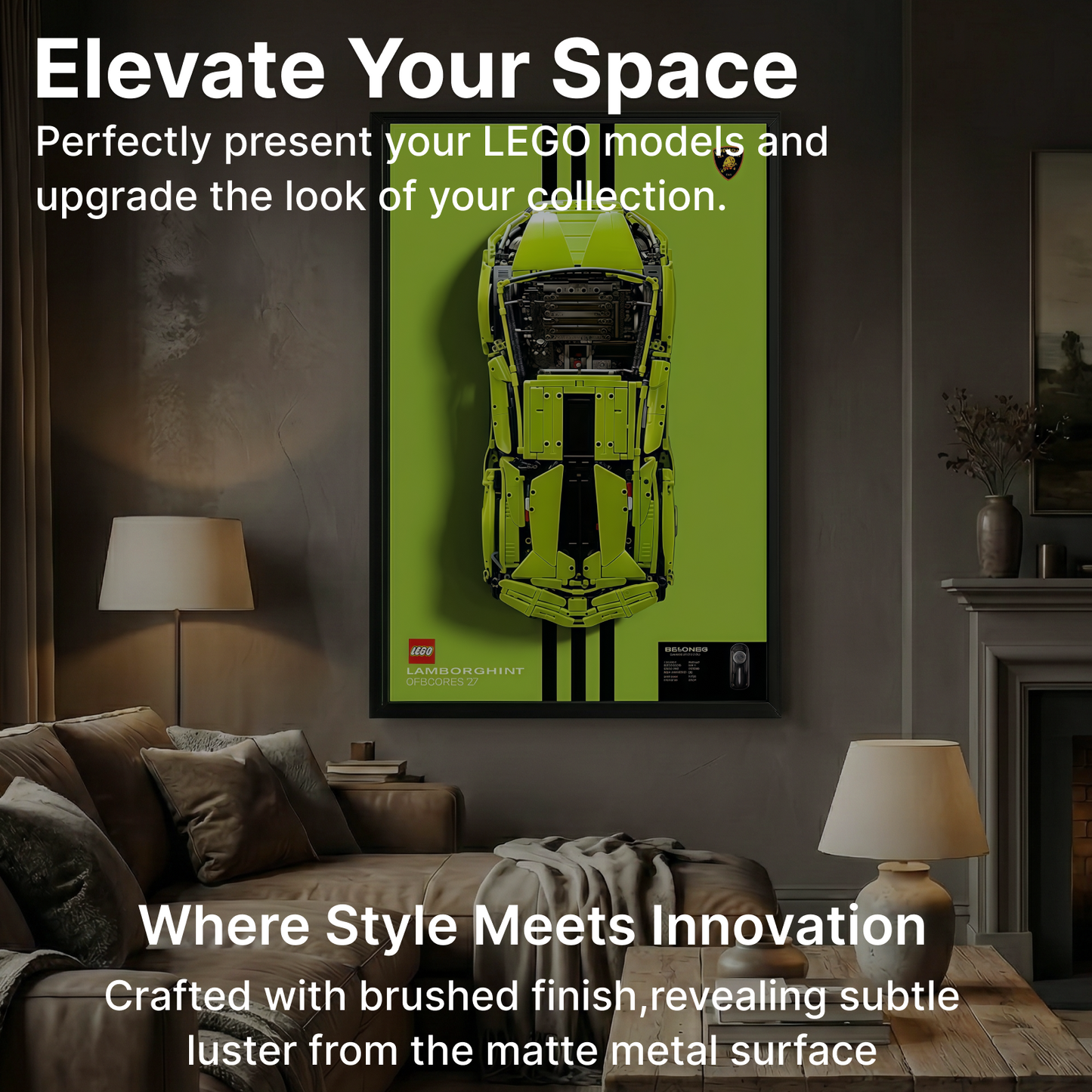 LEGO™ Frame for Lamborghini Sián FKP 37(42115), Wall Mount Showcase Frame, Christmas Gift