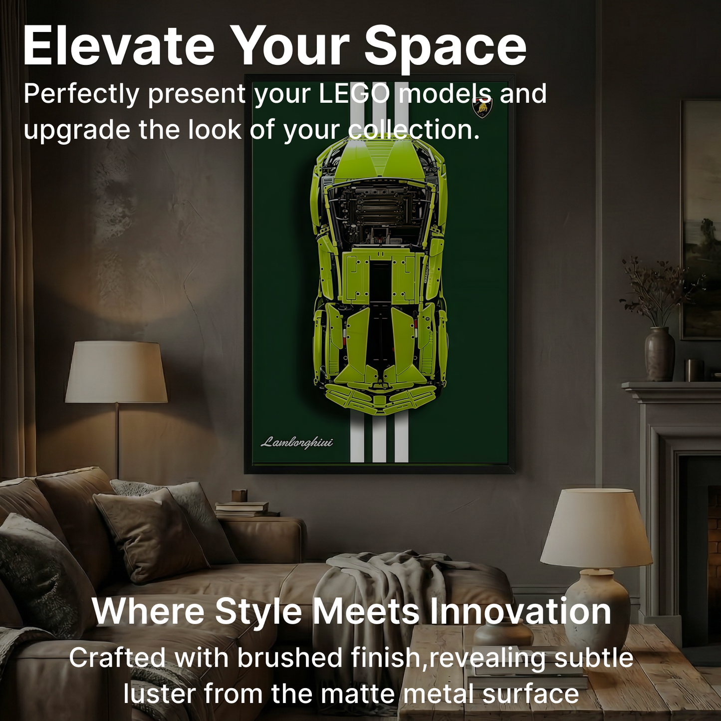 LEGO™ Frame for Lamborghini Sián FKP 37(42115), Wall Mount Showcase Frame, Christmas Gift