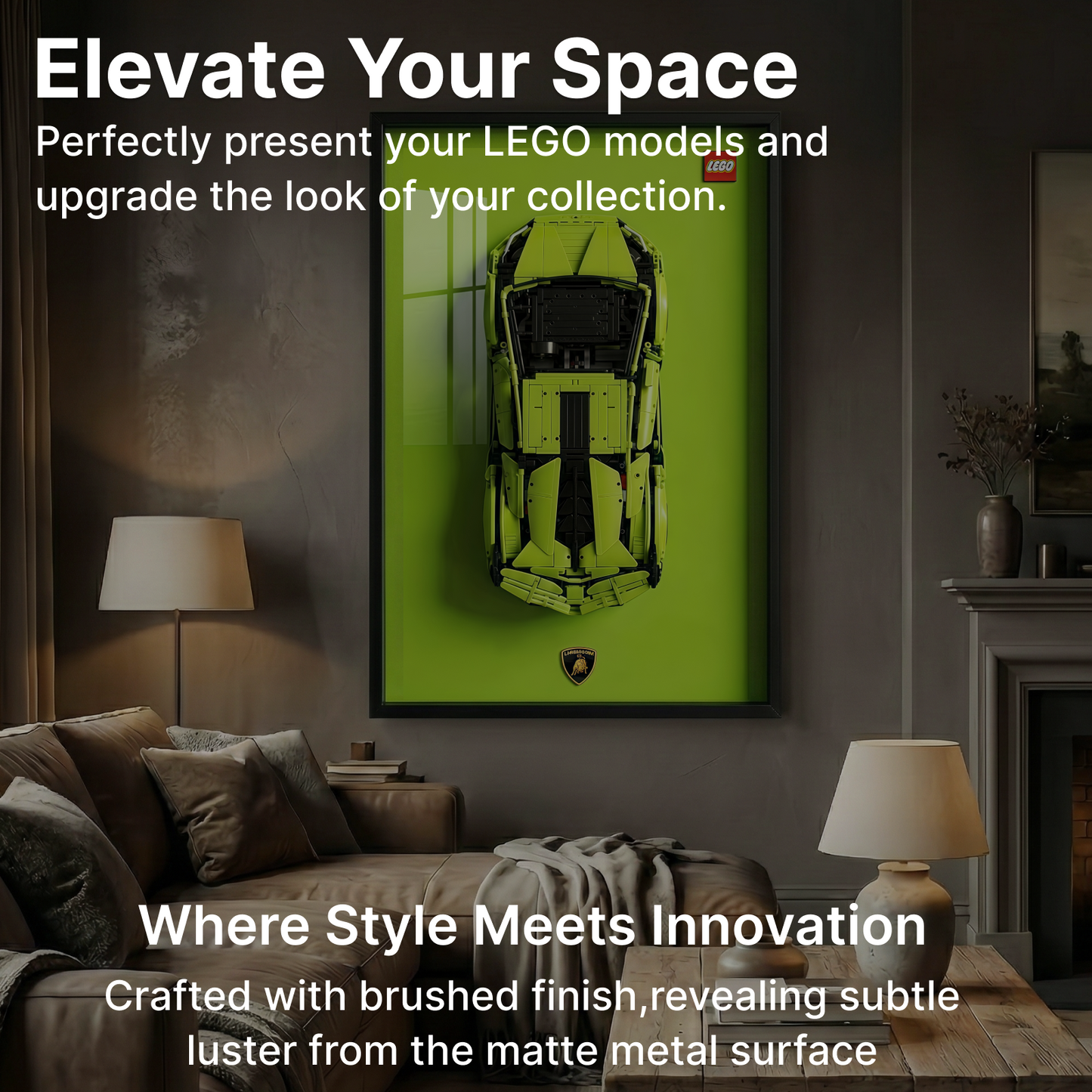 LEGO™ Frame for Lamborghini Sián FKP 37(42115), Wall Mount Showcase Frame, Christmas Gift