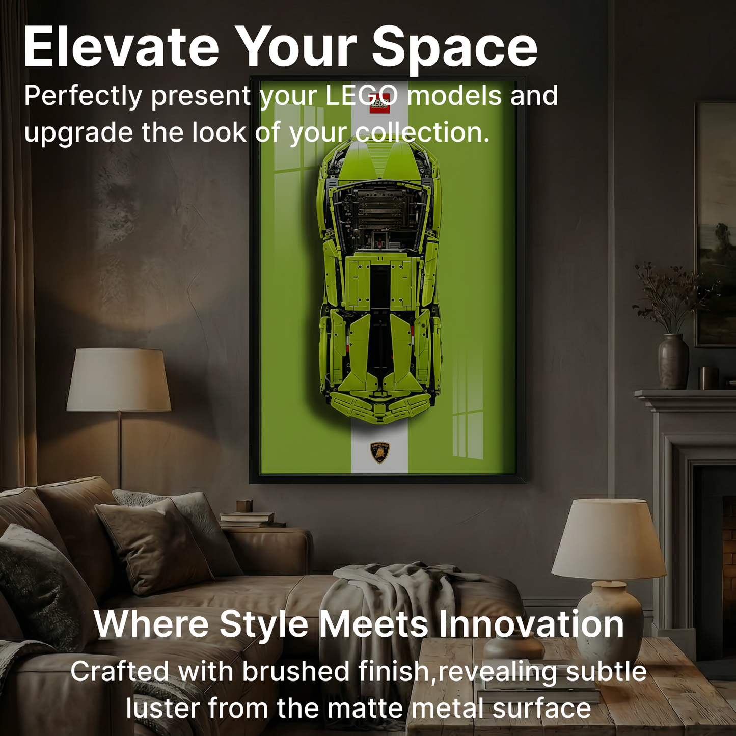 LEGO™ Frame for Lamborghini Sián FKP 37(42115), Wall Mount Showcase Frame, Christmas Gift