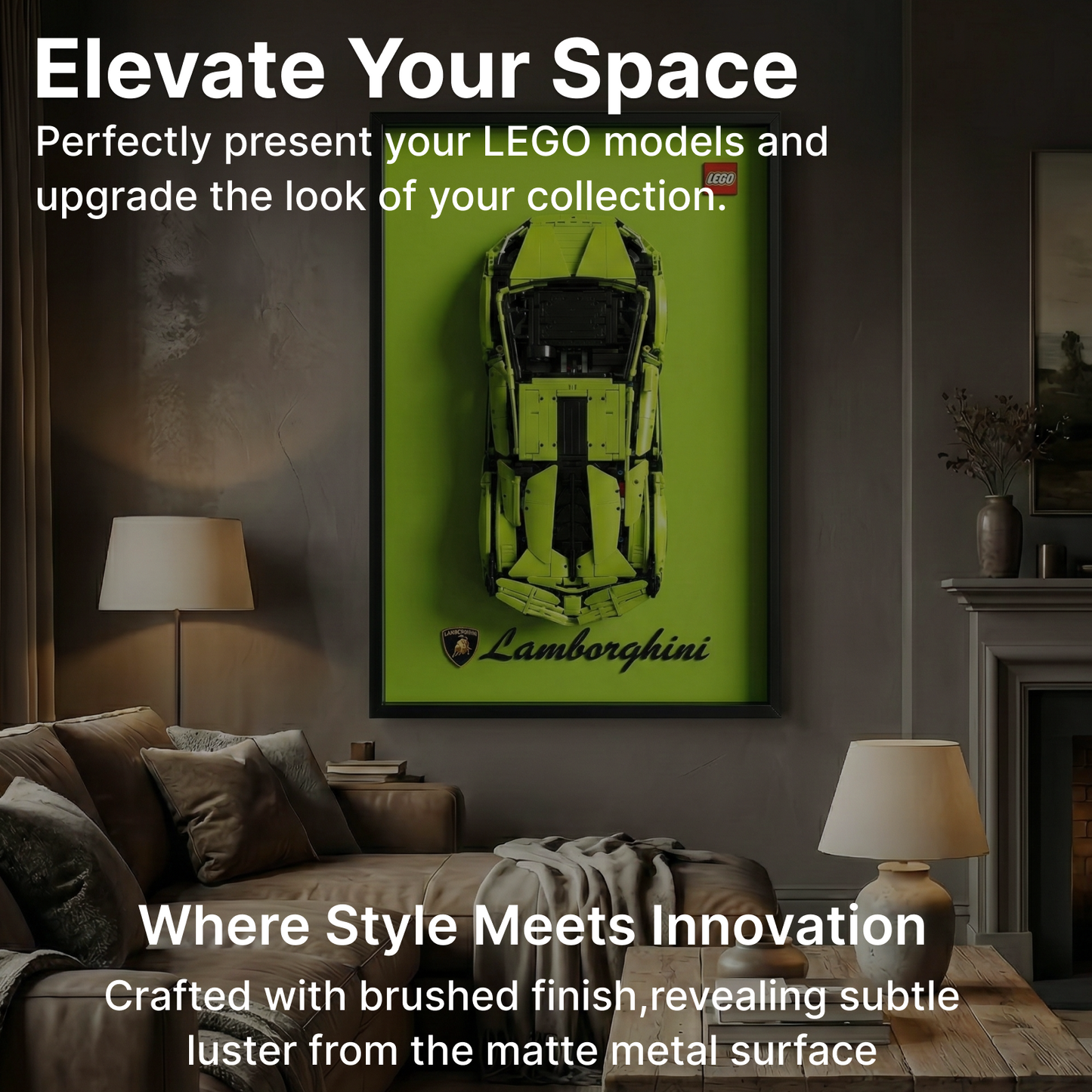 LEGO™ Frame for Lamborghini Sián FKP 37(42115), Wall Mount Showcase Frame, Christmas Gift