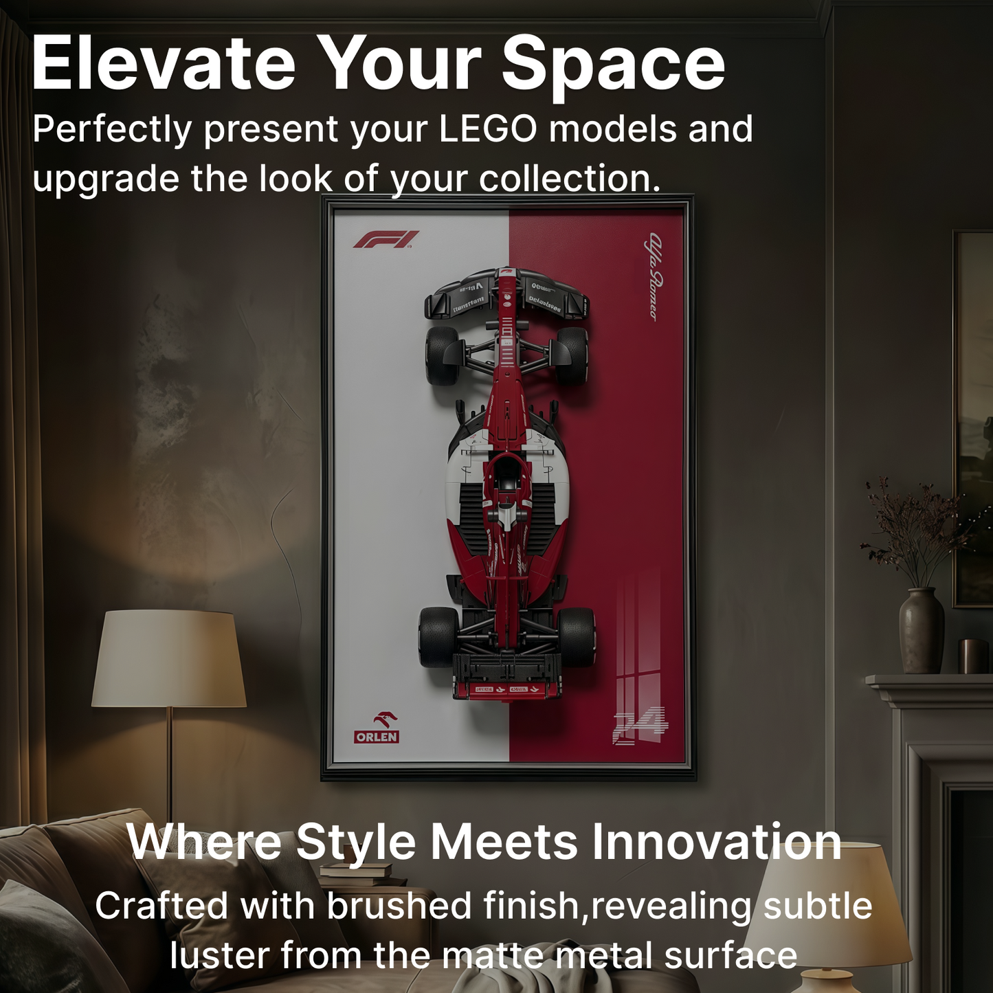 CADA™ Alfa Romeo F1 Wall Mount Frame, Wall Mount Showcase Frame, Christmas Gift