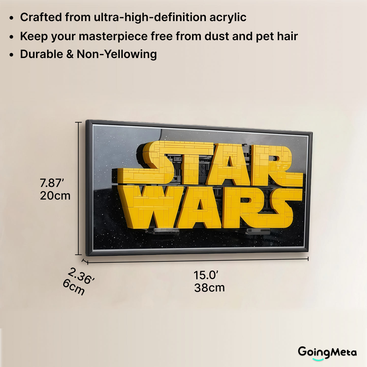 LEGO™ Case for Brick-Built Star Wars™ Logo(75407), Wall Mount Showcase Frame & Acrylic Display Case, Christmas Gift