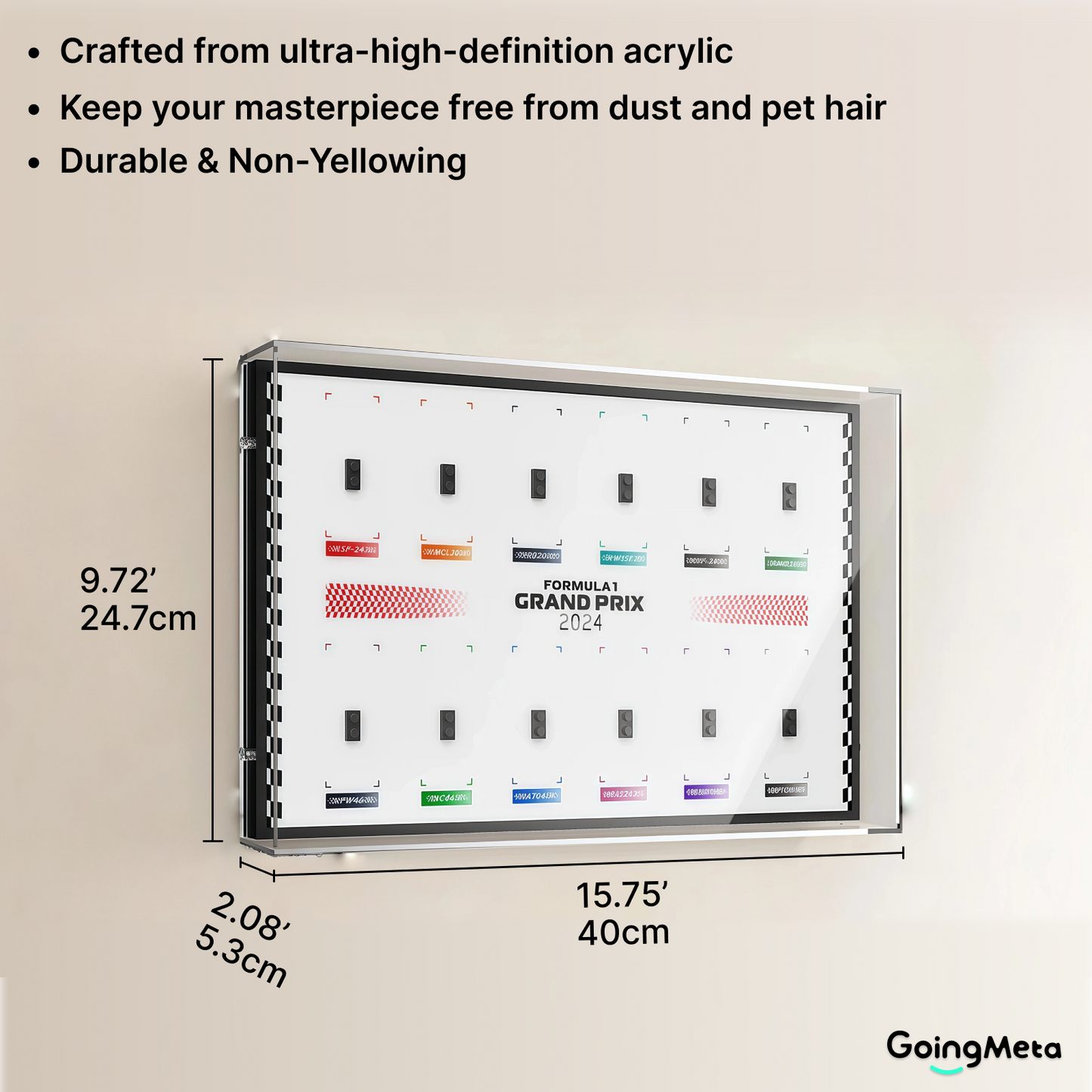 LEGO™ Frame for F1 Collectible Race Cars Plus(71049), Wall Mount Showcase Frame, Christmas Gift