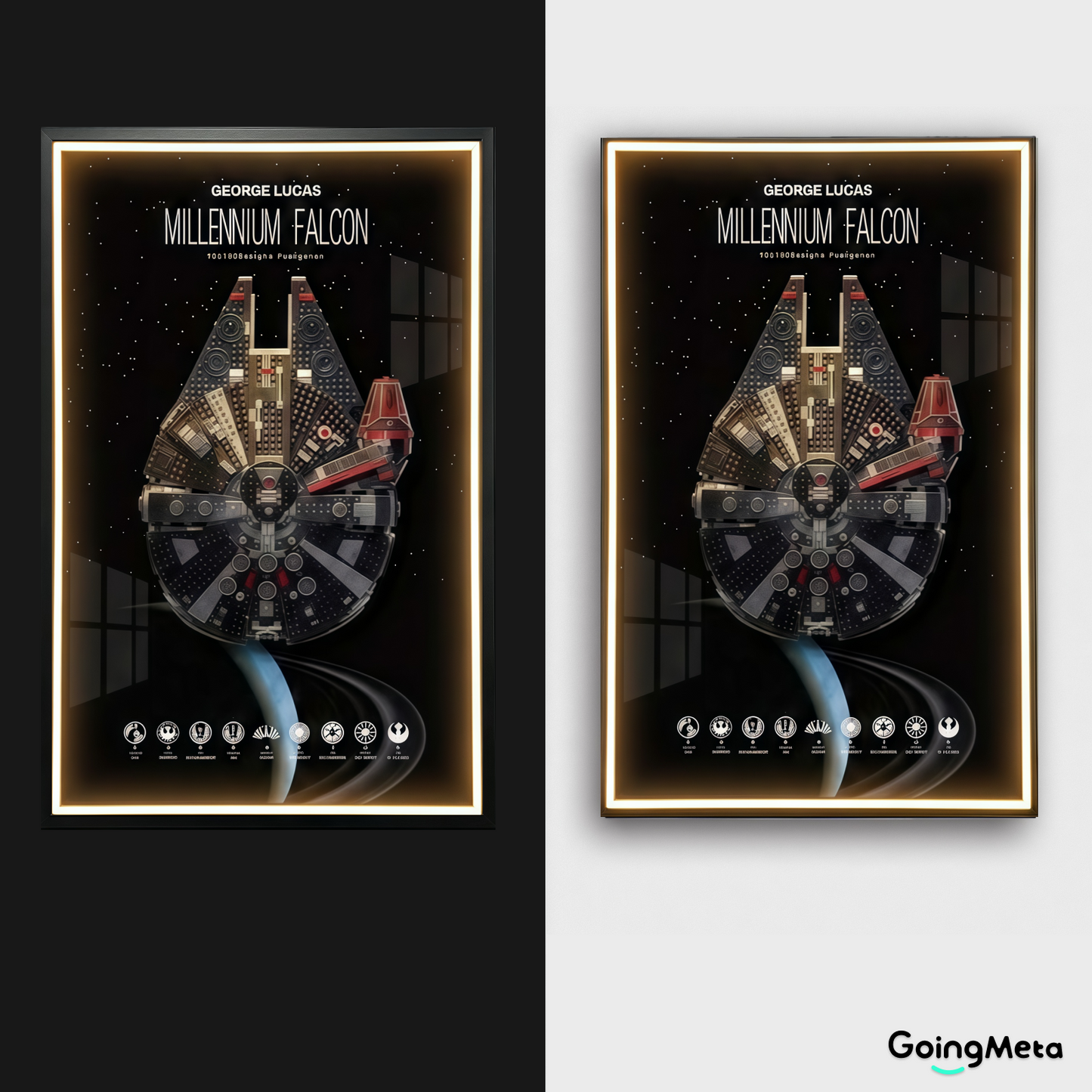 LEGO™ Frame for STAR WARS Millennium Falcon (75257)/ Dark Millennium Falcon (75389), Wall Mount Showcase Frame, Christmas Gift