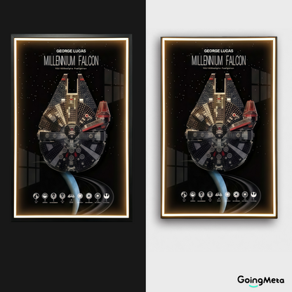 LEGO™ Frame for STAR WARS Millennium Falcon (75257)/ Dark Millennium Falcon (75389), Wall Mount Showcase Frame, Christmas Gift