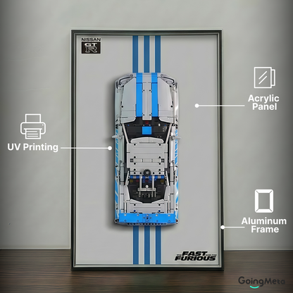 LEGO™ Frame for Technic™ 2 Fast 2 Furious Nissan Skyline GT-R R34 Car (42210), Wall Mount Showcase Frame, Christmas Gift