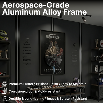 LEGO™ Frame for STAR WARS Millennium Falcon (75257)/ Dark Millennium Falcon (75389), Wall Mount Showcase Frame, Christmas Gift