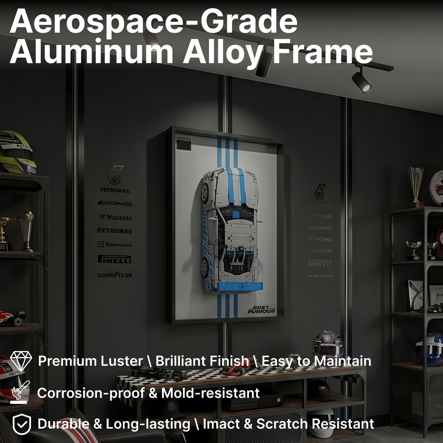 LEGO™ Frame for Technic™ 2 Fast 2 Furious Nissan Skyline GT-R R34 Car (42210), Wall Mount Showcase Frame, Christmas Gift