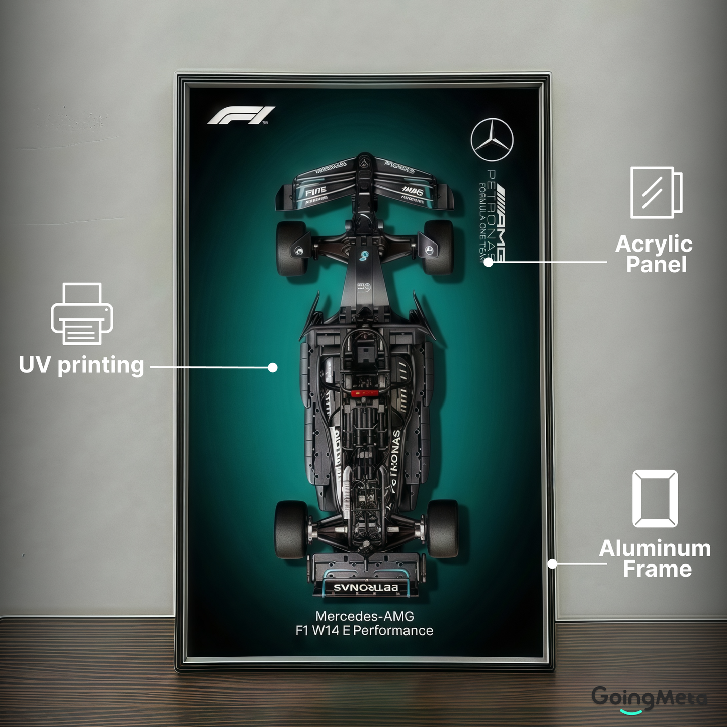 LEGO™ Frame for Mercedes-AMG F1 W14(42171), Wall Mount Showcase Frame, Christmas Gift
