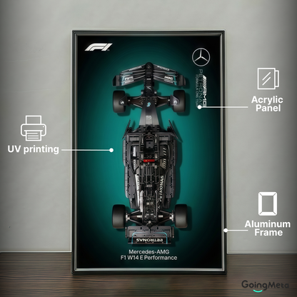 LEGO™ Frame for Mercedes-AMG F1 W14(42171), Wall Mount Showcase Frame, Christmas Gift