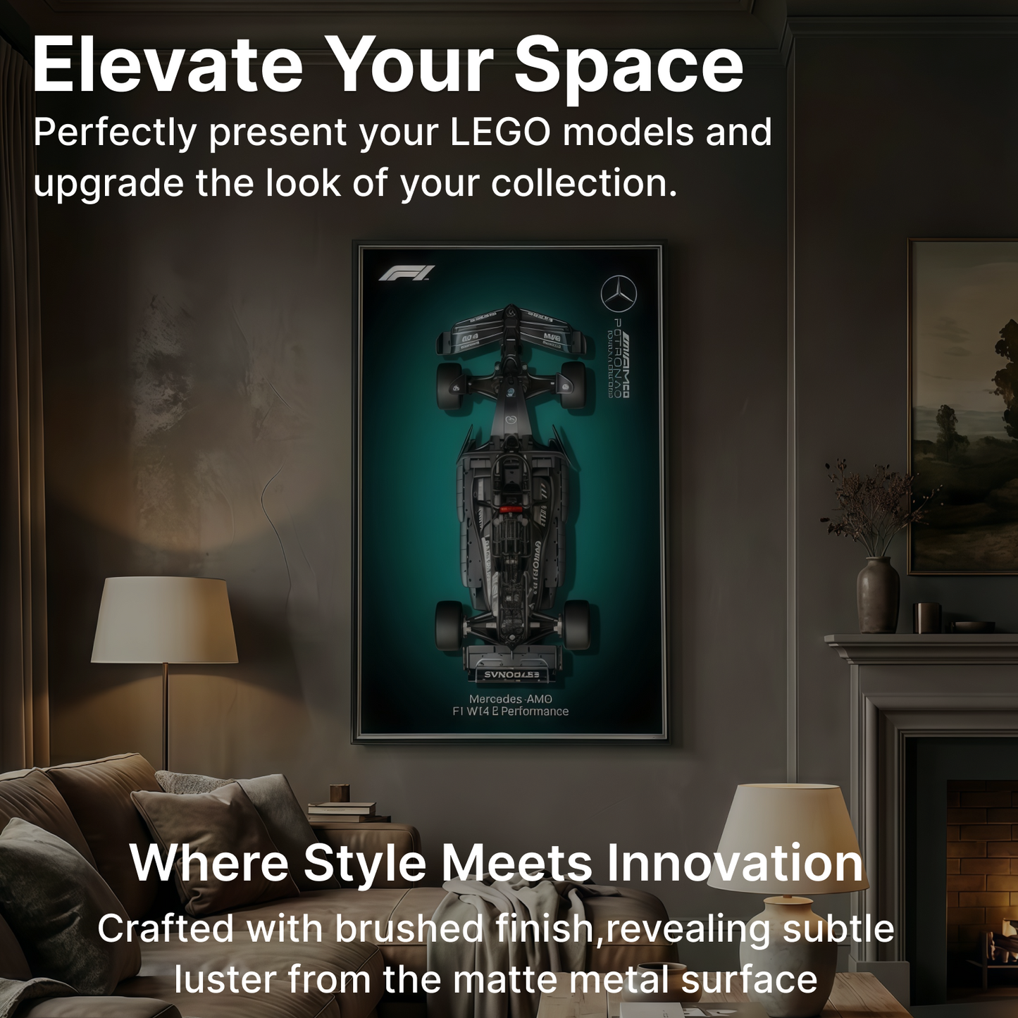 LEGO™ Frame for Mercedes-AMG F1 W14(42171), Wall Mount Showcase Frame, Christmas Gift