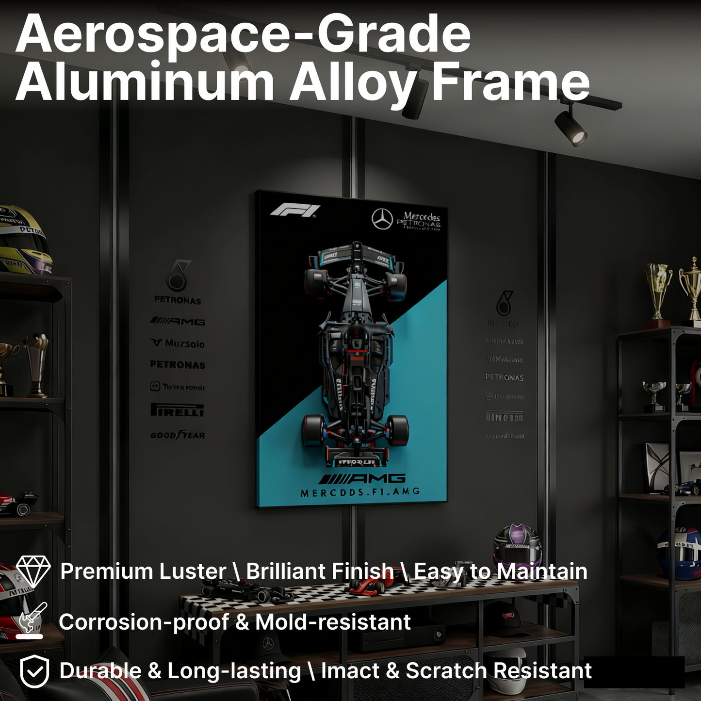 LEGO™ Frame for Mercedes-AMG F1 W14(42171), Wall Mount Showcase Frame, Christmas Gift