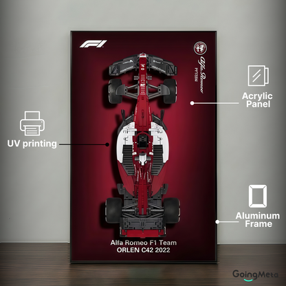 CADA™ Alfa Romeo F1 Wall Mount Frame, Wall Mount Showcase Frame, Christmas Gift