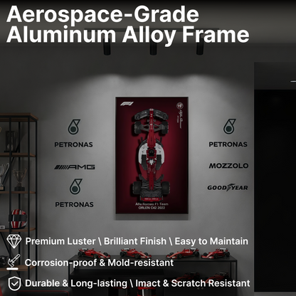 CADA™ Alfa Romeo F1 Wall Mount Frame, Wall Mount Showcase Frame, Christmas Gift