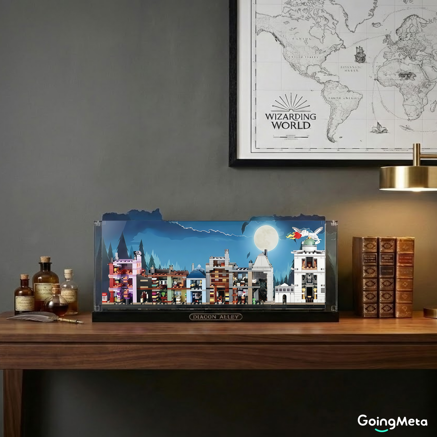 LEGO™Show Case For Diagon Alley™ Wizarding Shops(76444), Premium Wall-Mount Showcase, Christmas Gift