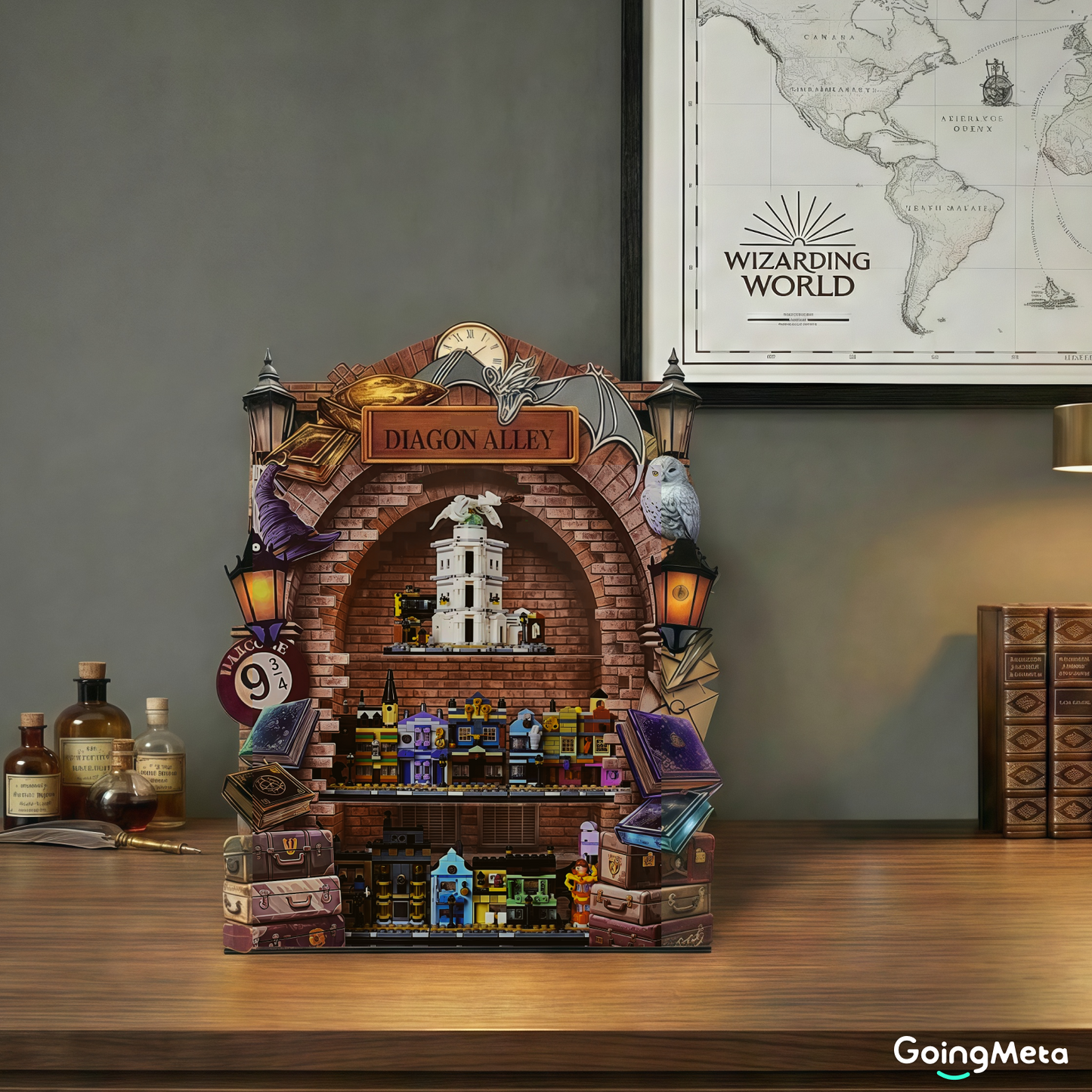 LEGO™Show Case For Diagon Alley™ Wizarding Shops Plus(76444), Wall Mount Showcase, Christmas Gift