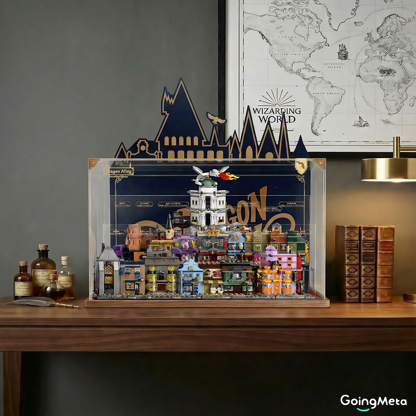 LEGO™Show Case For Diagon Alley™ Wizarding Shops(76444), Premium Wall-Mount Showcase, Christmas Gift