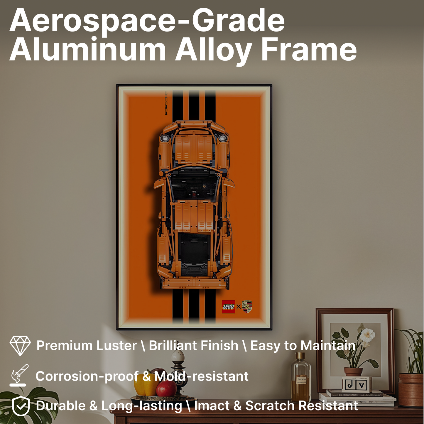 LEGO™ Frame for Porsche 911 GT3 RS(42056), Wall Mount Showcase Frame, Christmas Gift