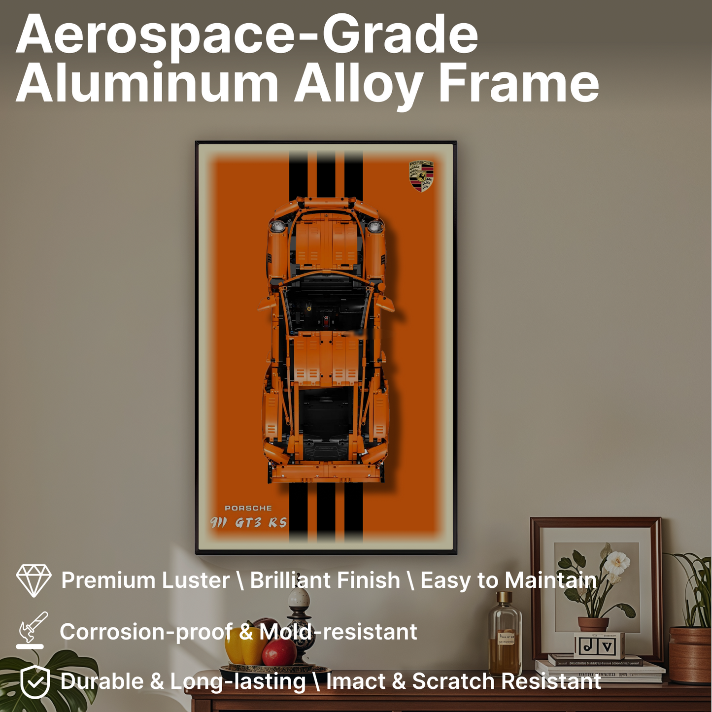 LEGO™ Frame for Porsche 911 GT3 RS(42056), Wall Mount Showcase Frame, Christmas Gift