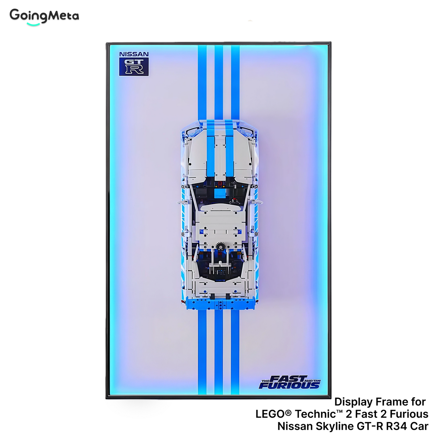 LEGO™ Frame for Technic™ 2 Fast 2 Furious Nissan Skyline GT-R R34 Car (42210), Wall Mount Showcase Frame, Christmas Gift