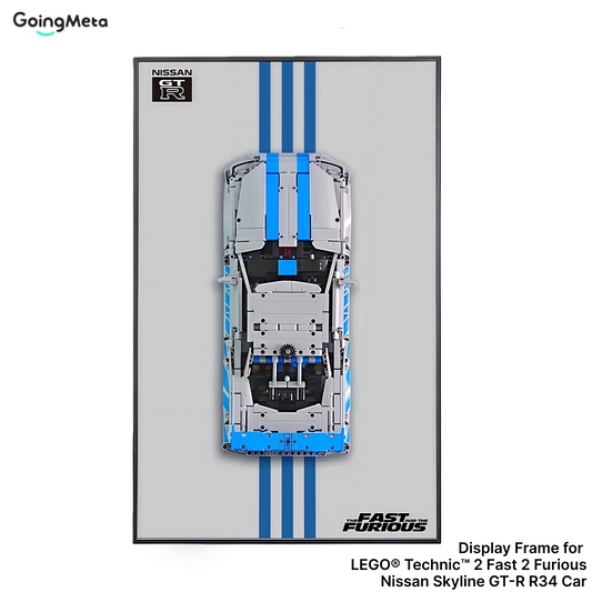 LEGO™ Frame for Technic™ 2 Fast 2 Furious Nissan Skyline GT-R R34 Car (42210), Wall Mount Showcase Frame, Christmas Gift