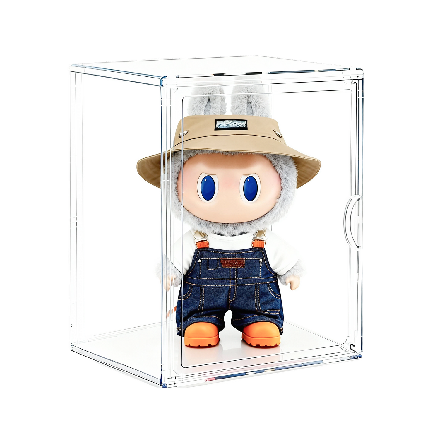 Clear Acrylic Display Case for Labubu, 15.35in Large Display Box, Compatible with Let's Checkmate, Time to Chill, Best of Luck, Dress Be Latte, Flip with Me, Fall in Wild Series Plush Toys