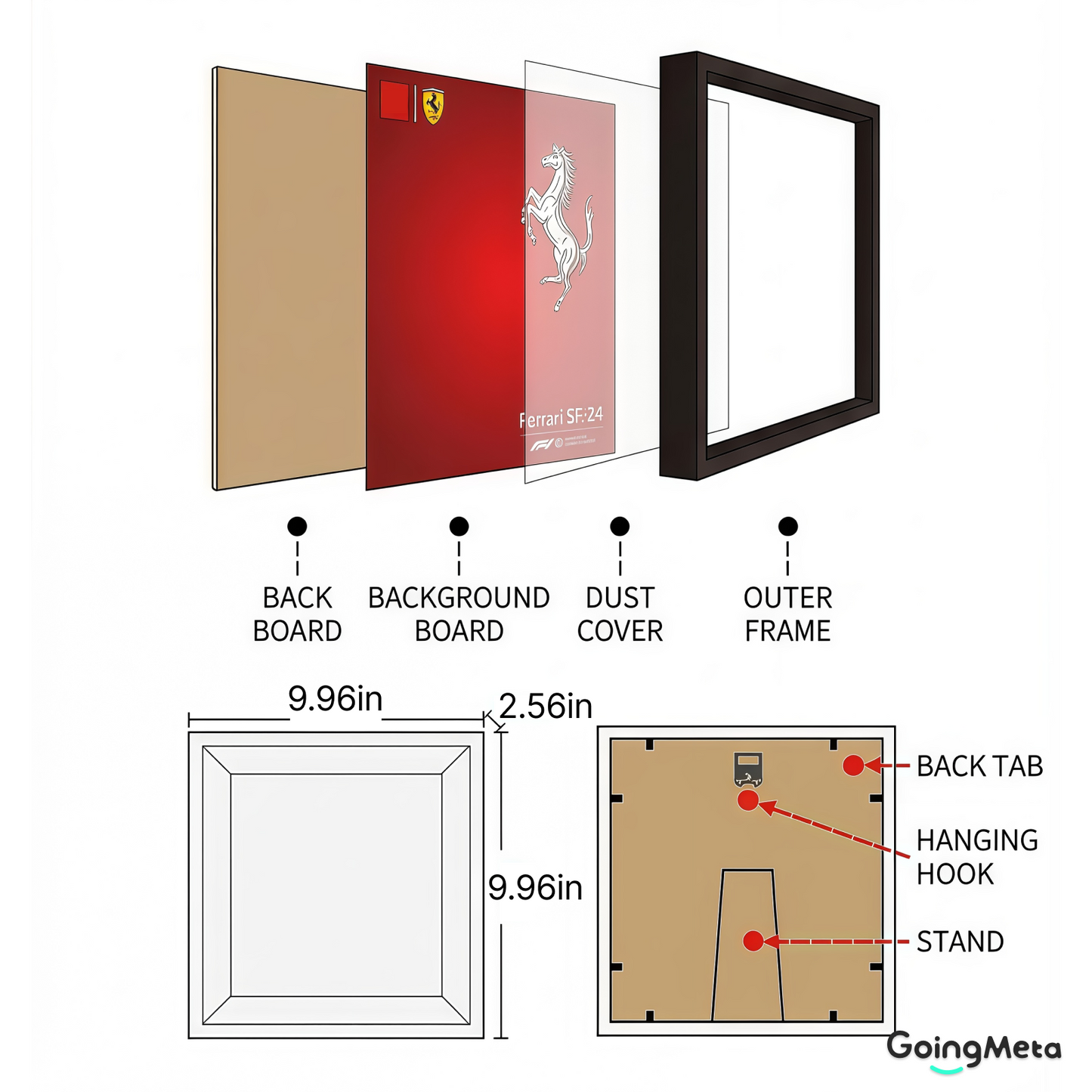 LEGO™ Frame for F1 Collectible Race Cars(71049), Wall Mount Showcase Frame, Christmas Gift