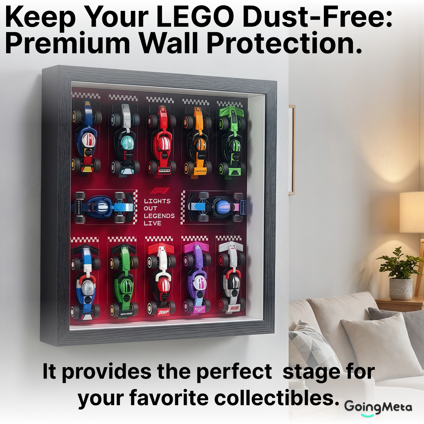 LEGO™ Frame for F1 Collectible Race Cars(71049), Wall Mount Showcase Frame, Christmas Gift