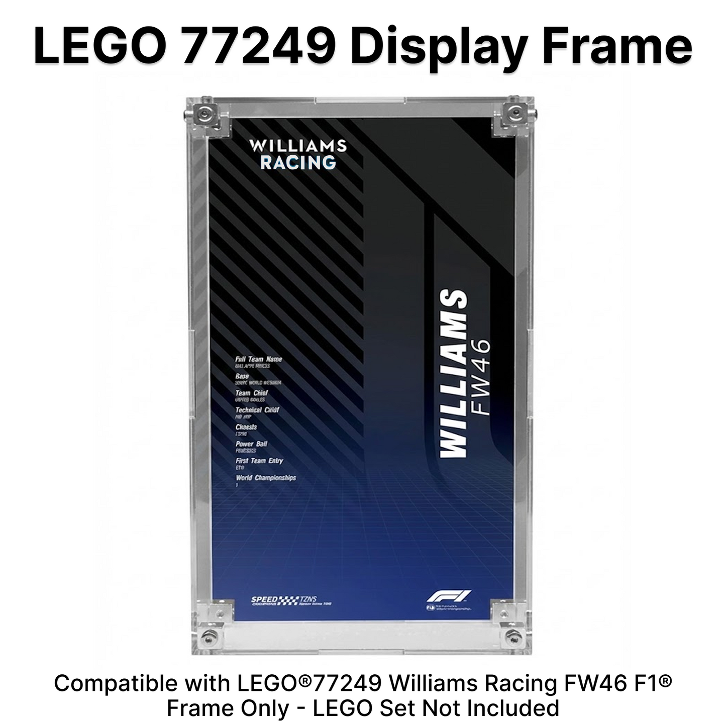 LEGO™Show Case For Speed Champions F1 Acrylic Series PLUS, Premium Acrylic Display Case, Christmas Gift