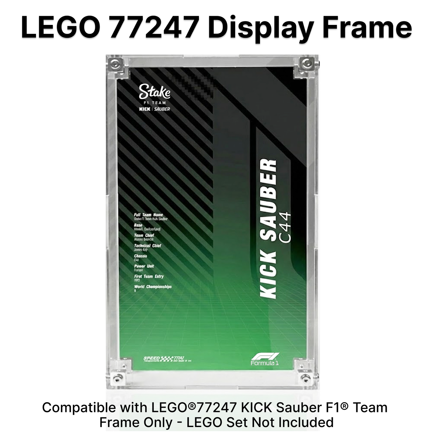 LEGO™Show Case For Speed Champions F1 Acrylic Series PLUS, Premium Acrylic Display Case, Christmas Gift