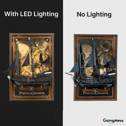 LEGO™ Frame for Captain Jack Sparrow's Pirate Ship（10365), Wall Mount Showcase Frame, Christmas Gift